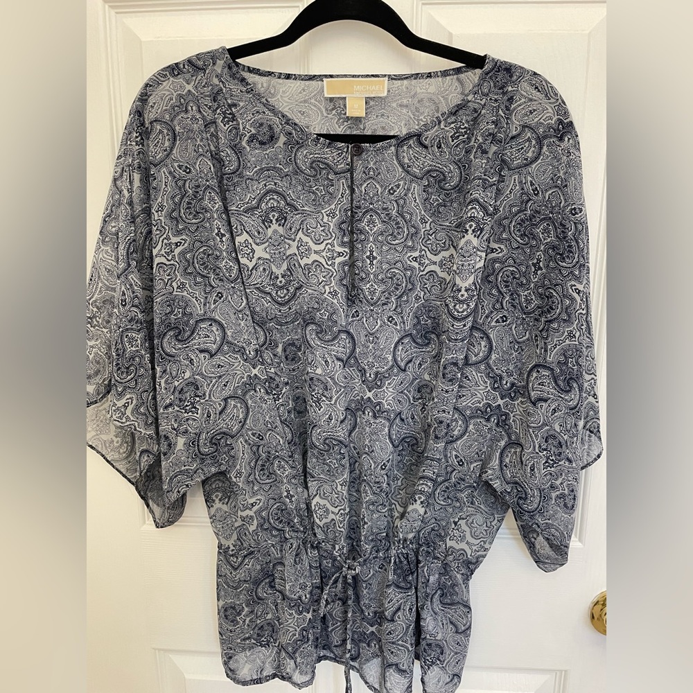 Michael Kors Paisley Tunic Blouse Sz M